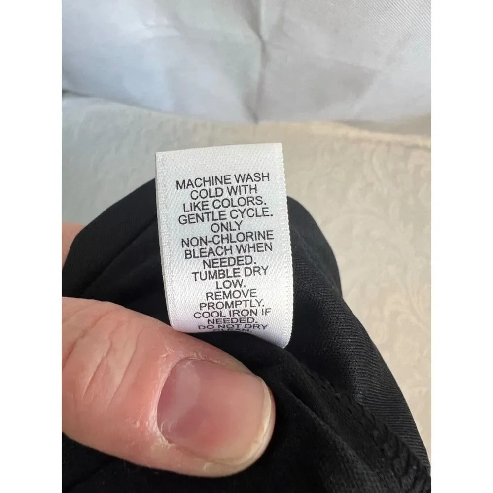 Cato Dress Formal Black w White Pleated Asymmetrical Flare on One Side Sz 14/16W - Picture 10 of 11